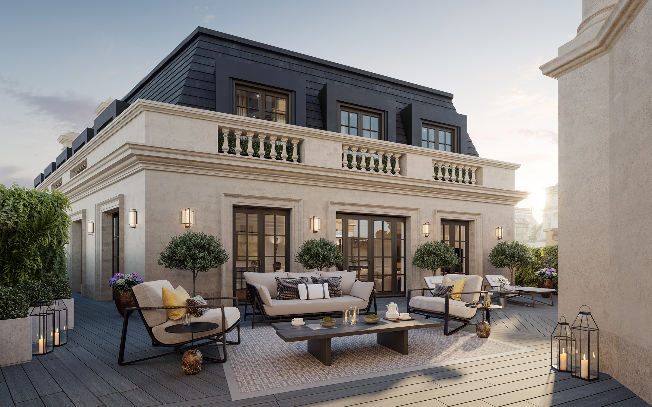 Residences rooftop terrace - The OWO - Residences by Raffles - Luxury London Apartments
